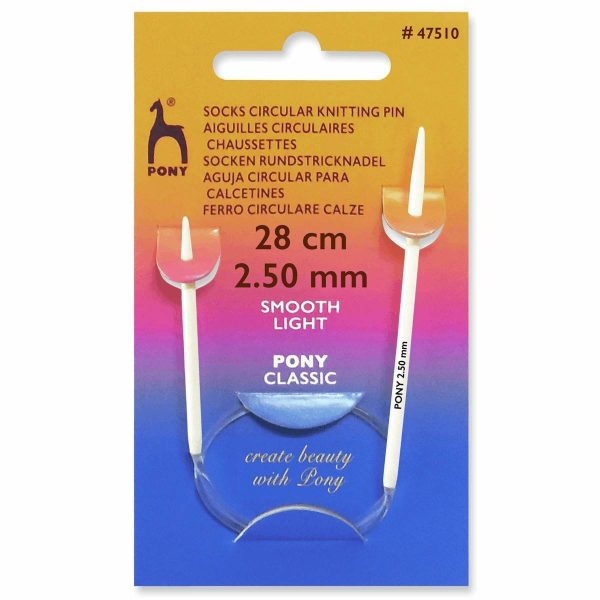 PONY SOCKS 28CM FIXED CIRCULAR KNITTING NEEDLES