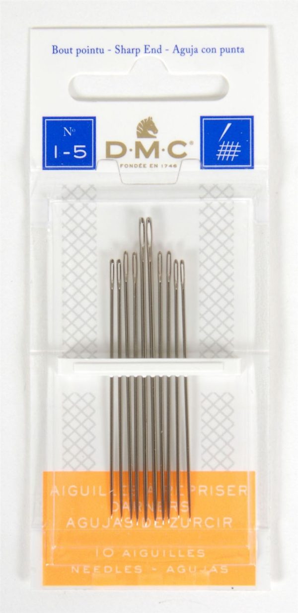 Premium DMC Darning Needles 1/5 – Sharp, Long, & Easy to Thread for Mending & Craft Repairs